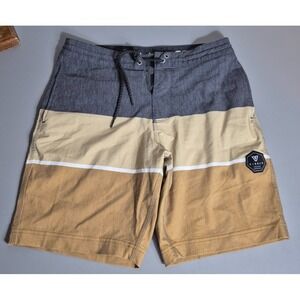 Vissla Board Shorts Mens 30 Small Swim Trunks Multicolored Print 8" Inseam